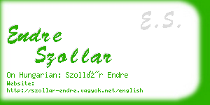 endre szollar business card